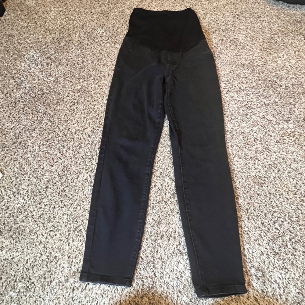 Celebrity Pink Maternity Skinny Jeans Black Full Belly Band Stretch Size S